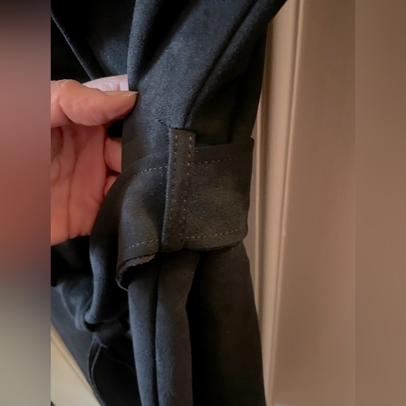 NWOT COALITION LA Jenny Suede Black Trench Coat 🧥 Vegan - Picture 11 of 13